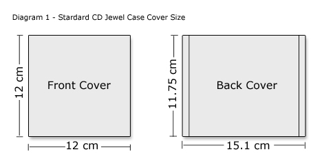 standard CD jewel case cover size illustration